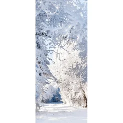 Clearance DecoWoerner Schwer Entflammbarer Stoffbanner "Winterwald" Aus Fahnenstoff 75 X 180 Cm weiß