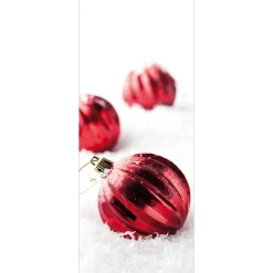 Clearance DecoWoerner Schwer Entflammbarer Stoffbanner "e Weihnachtskugeln Im Schnee" Aus Fahnenstoff 75 X 180 Cm rot