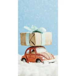 Clearance DecoWoerner Schwer Entflammbarer Stoffbanner "Auto Käfer Mit Geschenk" Aus Fahnenstoff 100 X 200 Cm rot