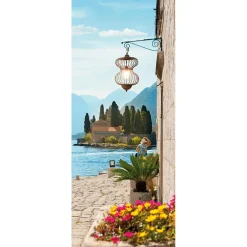 Best DecoWoerner Schwer Entflammbarer Stoffbanner „Klosterblick“ Aus Fahnenstoff 75 X 180 Cm blau