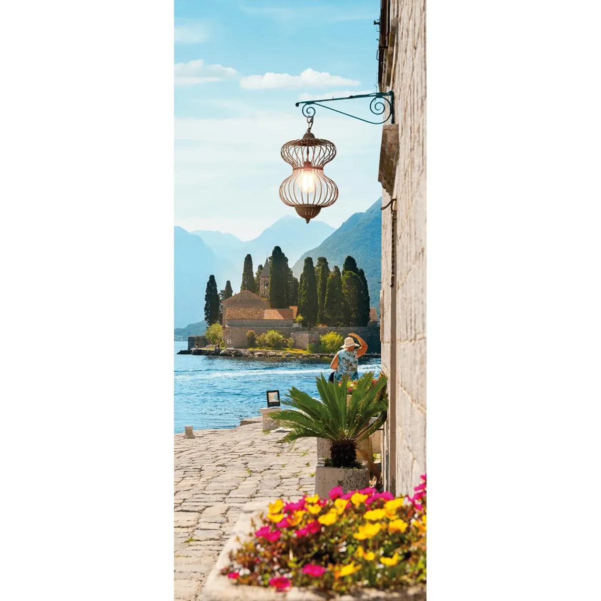Best DecoWoerner Schwer Entflammbarer Stoffbanner „Klosterblick“ Aus Fahnenstoff 75 X 180 Cm blau
