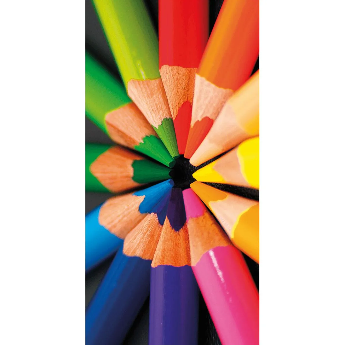 New DecoWoerner Schwer Entflammbarer Stoffbanner „Buntstifte“ Aus Fahnenstoff 100 X 200 Cm mehrfarbig