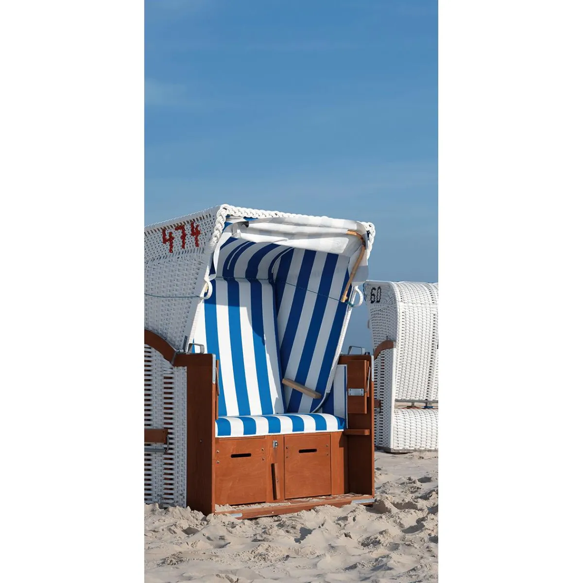 Sale DecoWoerner Schwer Entflammbarer Stoffbanner „er Strandkorb“ Aus Fahnenstoff 100 X 200 Cm weiß