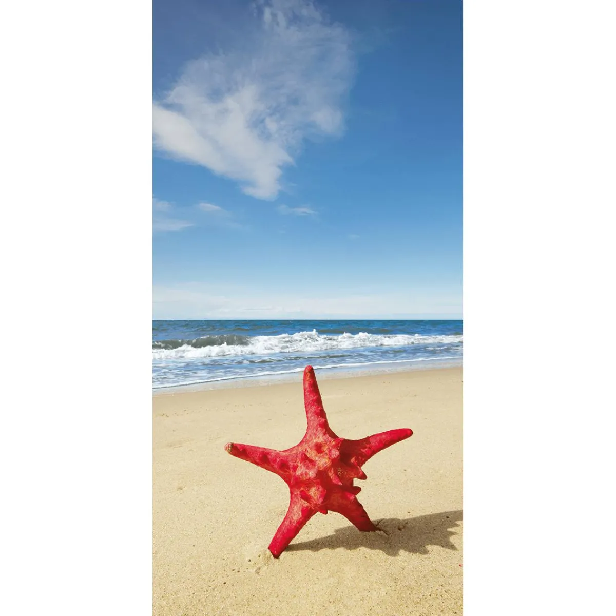 Discount DecoWoerner Schwer Entflammbarer Stoffbanner „er Seestern Am Meer“ Aus Fahnenstoff 100 X 200 Cm rot