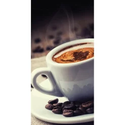 Clearance DecoWoerner Schwer Entflammbarer Stoffbanner „frisch Gebrühter Kaffee Mit Bohnen“ Aus Fahnenstoff 100 X 200 Cm braun