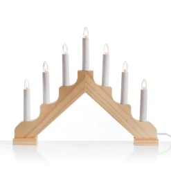 DecoWoerner Schwibbogen Lichtbogen, 7 Flammig Aus Holz 37 X 4 X 30 Cm (B X T X H) braun