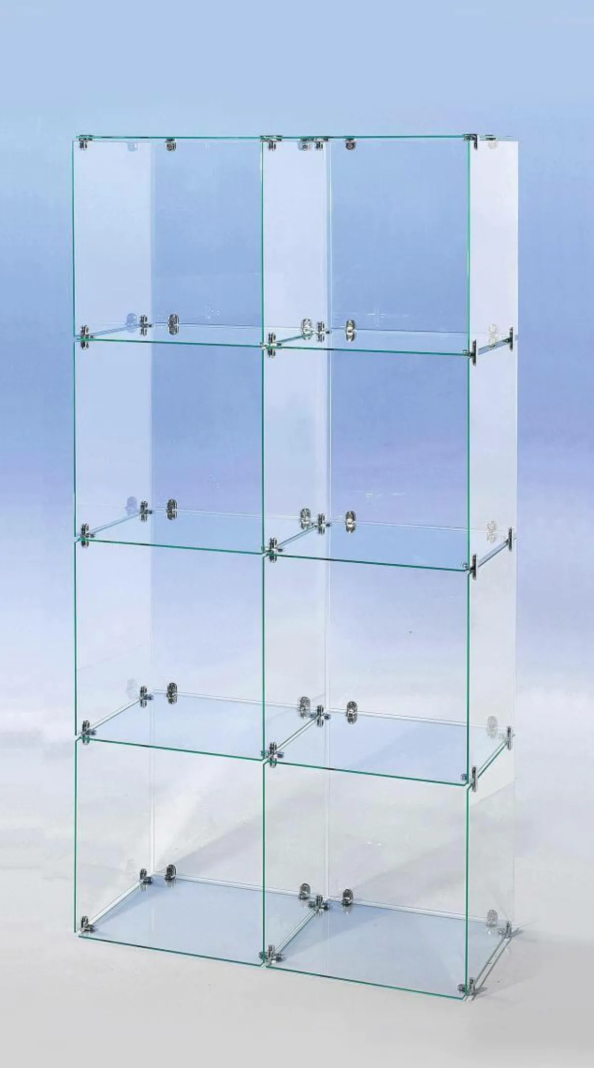Hot DecoWoerner Selbstbau-Würfel-Vitrine Aus Glas, Mit Rückwänden 165 Cm Hoch transparent