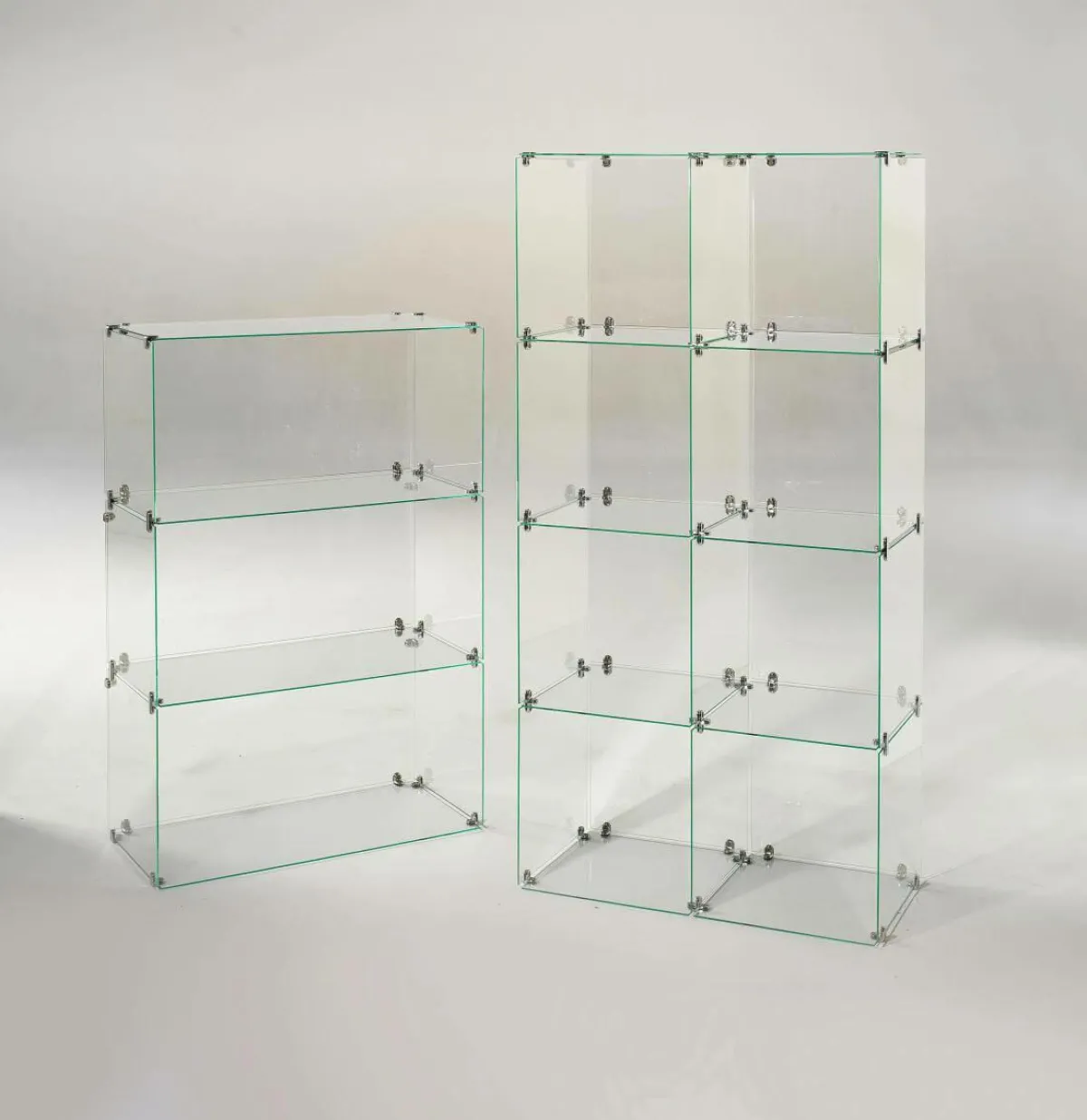 Hot DecoWoerner Selbstbau-Würfel-Vitrine Aus Glas, Mit Rückwänden 165 Cm Hoch transparent