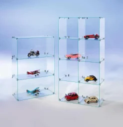 Hot DecoWoerner Selbstbau-Würfel-Vitrine Aus Glas, Mit Rückwänden 165 Cm Hoch transparent