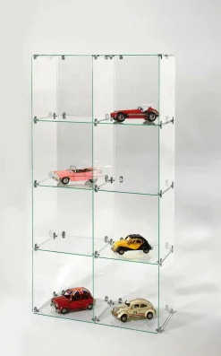 Clearance DecoWoerner Selbstbau-Würfel-Vitrine Aus Glas, Ohne Rückwände, 165 Cm Hoch transparent