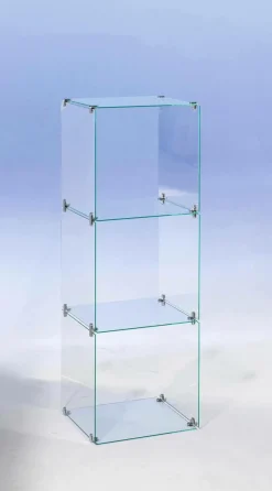 Outlet DecoWoerner Selbstbau-Würfel-Vitrine Aus Glas, Ohne Rückwände, 124 Cm Hoch transparent