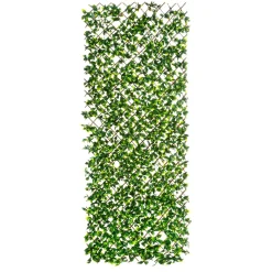 Outlet DecoWoerner Sichtschutz-Zaun-Element Mit Künstlichen en Blättern, Ausziehbar Bis 200 Cm grün