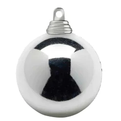 New DecoWoerner ne, Glänzende Weihnachtskugeln Aus Schwer Entflammbarem Kunststoff, 6 Cm Ø – 24 Stück silber