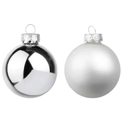 Clearance DecoWoerner ne Weihnachtskugeln Aus Glas 6 Cm Ø – 24 Stück silber