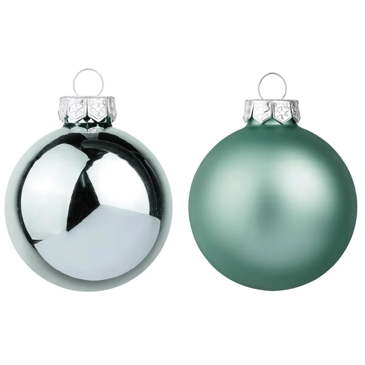 DecoWoerner Silberne Weihnachtskugeln Aus Glas 6 Cm Ø – 24 Stück grün