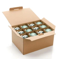 DecoWoerner Silberne Weihnachtskugeln Aus Glas 6 Cm Ø – 24 Stück grün