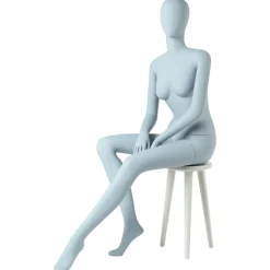 New DecoWoerner Sitzende Schaufensterpuppe Weiblich Solid Grey Grau