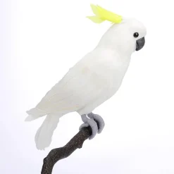 Sale DecoWoerner Sitzender Deko-Papagei -gelber Kakadu, 40 Cm weiß