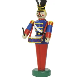DecoWoerner Soldat Figur Mit Trommel 185 Cm, Blau-rot mehrfarbig