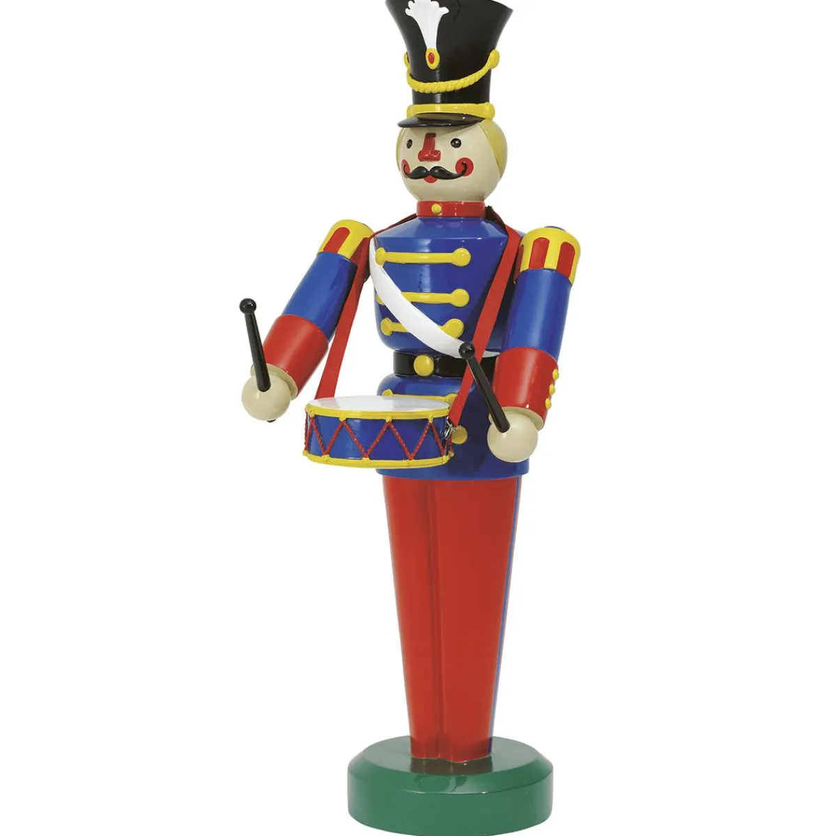 DecoWoerner Soldat Figur Mit Trommel 185 Cm, Blau-rot mehrfarbig