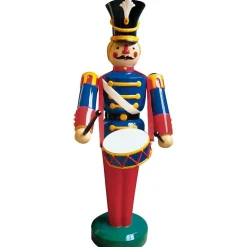 DecoWoerner Soldat Figur Mit Trommel 185 Cm, Blau-rot mehrfarbig