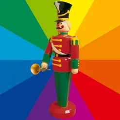 Clearance DecoWoerner Soldat Figur Mit Trompete 185 Cm, Wunschfarbe