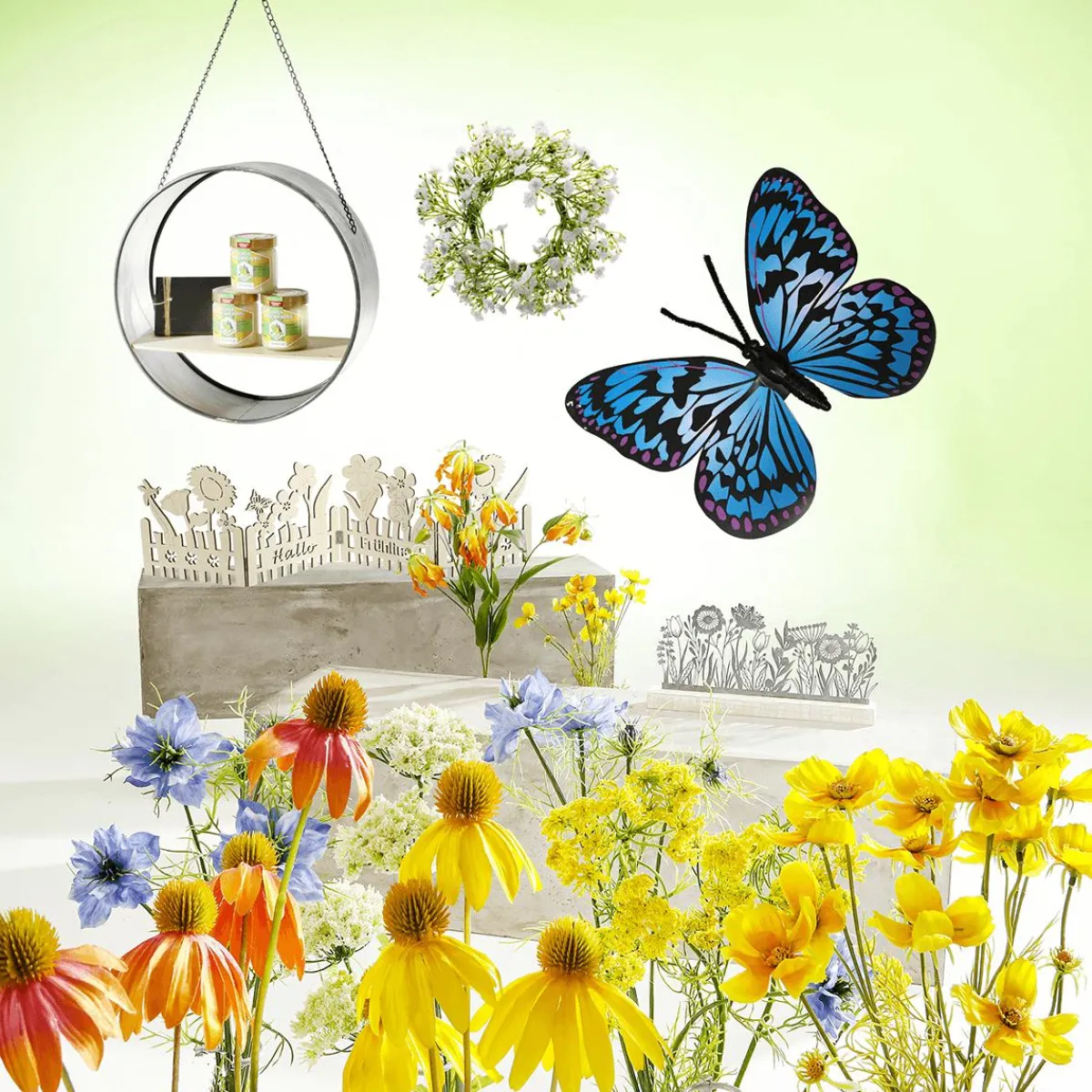 DecoWoerner Sonnenhut Kunstblume 92 Cm gelb