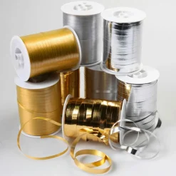 Sale DecoWoerner Sparpaket "Geschenkbänder" "Kaufe 8 Zahle 6" Gold/silber mehrfarbig