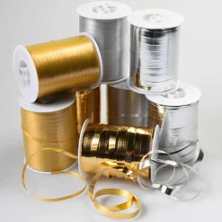 Sale DecoWoerner Sparpaket "Geschenkbänder" "Kaufe 8 Zahle 6" Gold/silber mehrfarbig