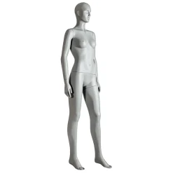 DecoWoerner Sport-Schaufensterpuppe Dame Athletin – Linkes Bein Ausgestellt Grau