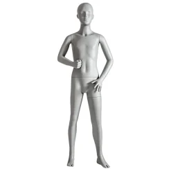 Discount DecoWoerner Sport-Schaufensterpuppe Kind 10 Jahre – Rechter Arm Angewinkelt Grau