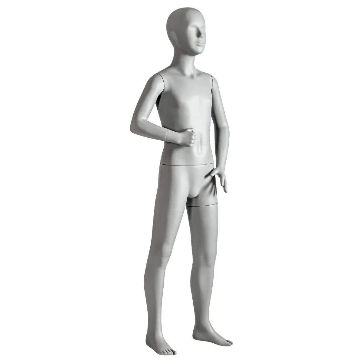 Discount DecoWoerner Sport-Schaufensterpuppe Kind 10 Jahre – Rechter Arm Angewinkelt Grau