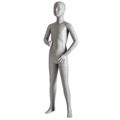 Discount DecoWoerner Sport-Schaufensterpuppe Kind 10 Jahre – Rechter Arm Angewinkelt Grau