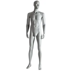 Best DecoWoerner Sport-Schaufensterpuppe Mann Athlet – Gerade Stehend Grau