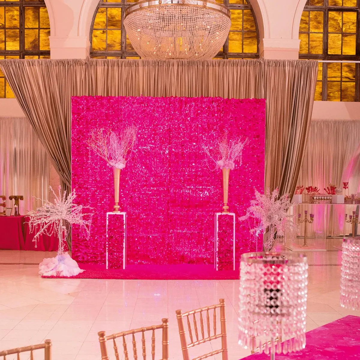 Clearance DecoWoerner Stanzoptikfolie Metallic 90 Cm Breit, Pink rosa