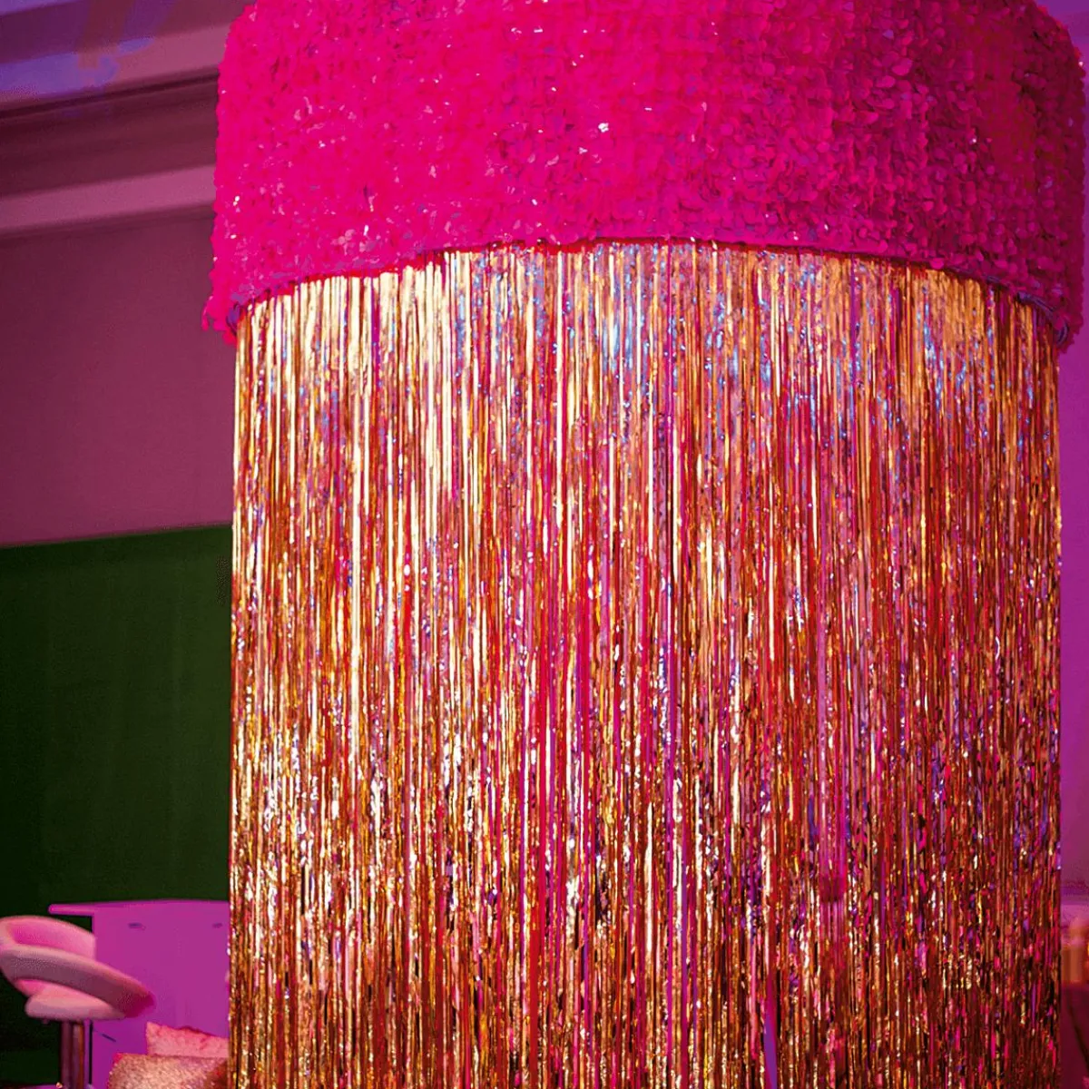 Clearance DecoWoerner Stanzoptikfolie Metallic 90 Cm Breit, Pink rosa