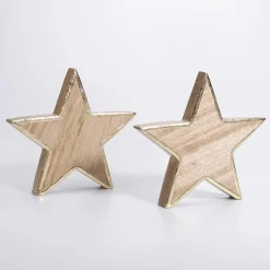 Outlet DecoWoerner Stern Aus Mangoholz 2,5 X 20 Cm 2 Stück braun