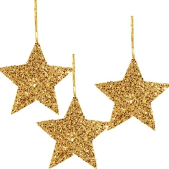 Best DecoWoerner Sternen-Hänger, 20 Cm, 3 Stück gold