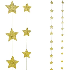 Online DecoWoerner Sternenketten 2D, Gold, 2tlg.