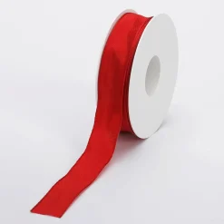 Sale DecoWoerner Stoffband Mit Drahtkante 25 Mm X 25 M, rot