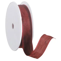 Online DecoWoerner Stoffband Mit Drahtkante, 25 Mm, 25 M, Bordeaux rot