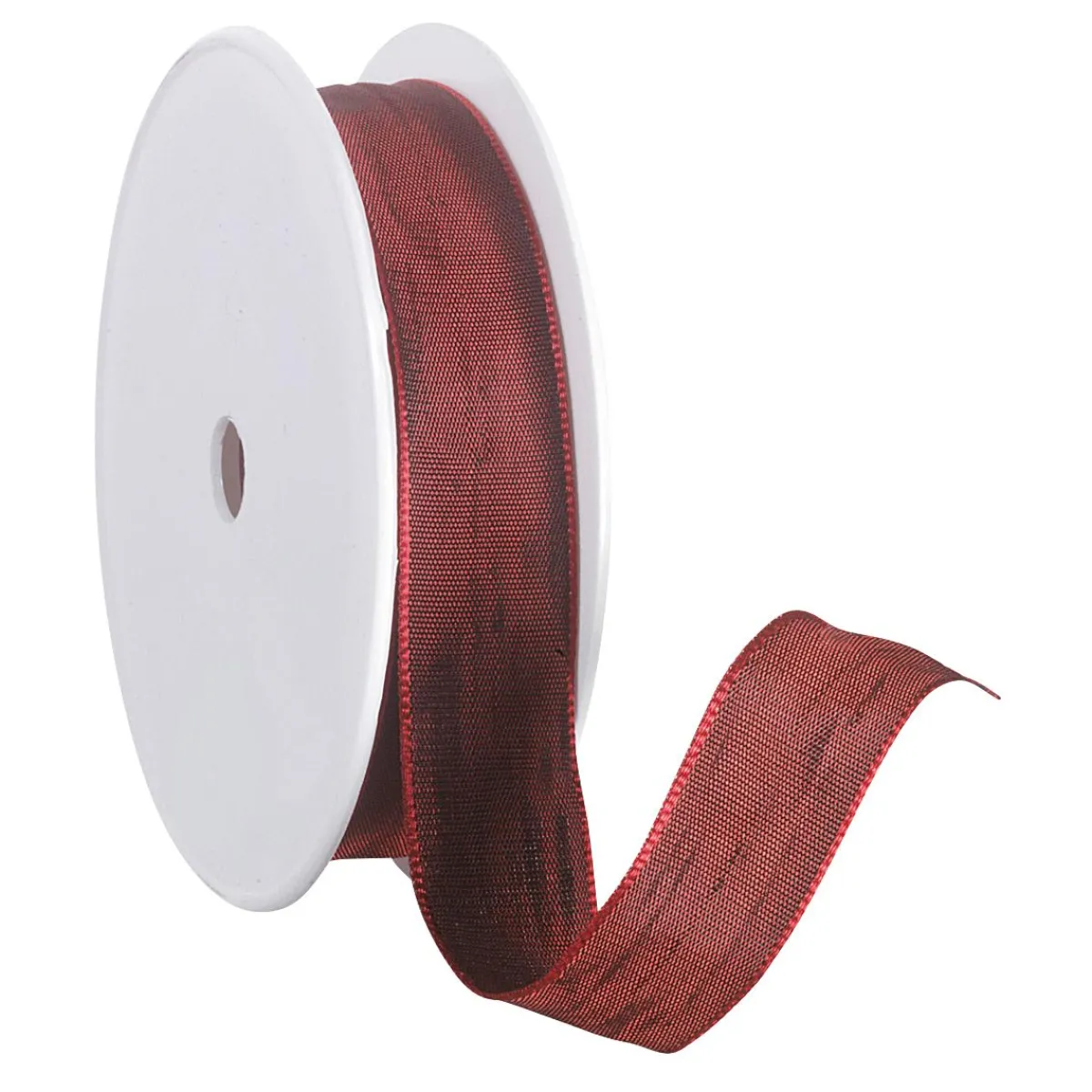 Online DecoWoerner Stoffband Mit Drahtkante, 25 Mm, 25 M, Bordeaux rot