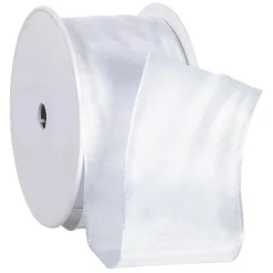 Best DecoWoerner Stoffband Mit Drahtkante, 60 Mm, 25 M, weiß
