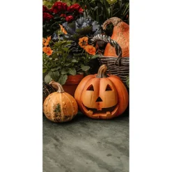 Best DecoWoerner Stoffbanner Kürbis Halloween 100 X 200 Cm orange