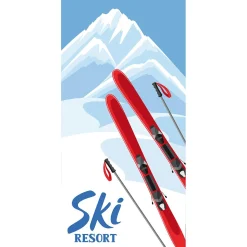 Best DecoWoerner Stoffbanner Ski Resort 100 X 200 Cm weiß