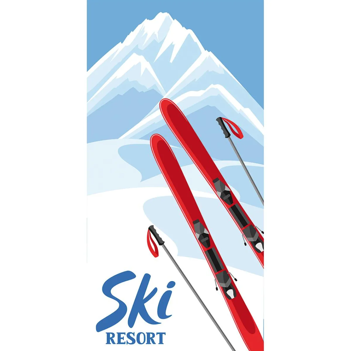 Best DecoWoerner Stoffbanner Ski Resort 100 X 200 Cm weiß