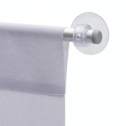 Sale DecoWoerner Stoffbanner-Alu-Aufhängestangen-Set Mit Saugnäpfchen Für Glasflächen, 79 Cm silber