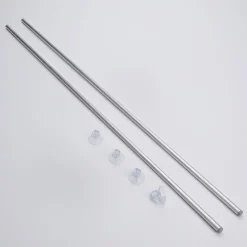Sale DecoWoerner Stoffbanner-Alu-Aufhängestangen-Set Mit Saugnäpfchen Für Glasflächen, 79 Cm silber