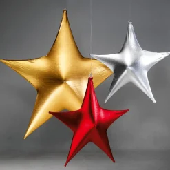 Discount DecoWoerner Stretch-Stern 200 Cm Ø, Schwer Entflammbar B1 gold