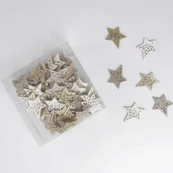 Best DecoWoerner Streuware Sterne Aus Holz 72 Stück 4 Cm gold